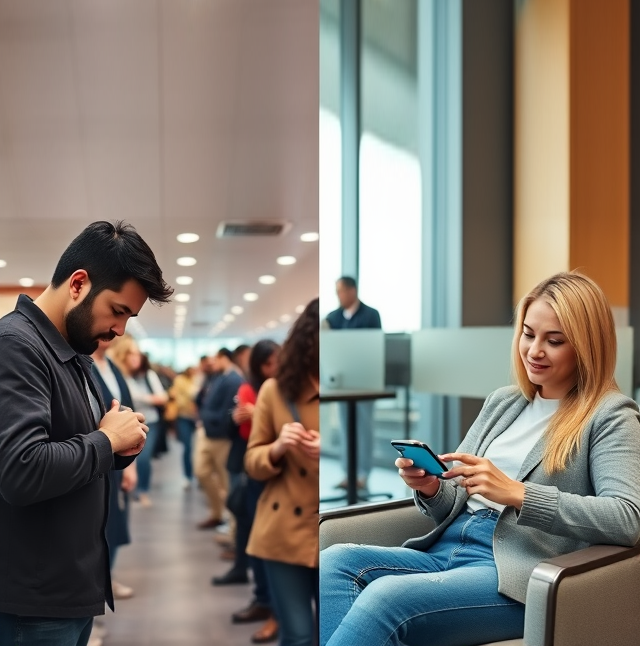 Wait Time Comparison Queue Management System vs Manual Waiting Lines