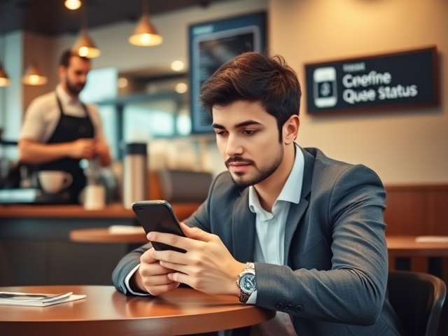Virtual queue system for cafes via mobile app